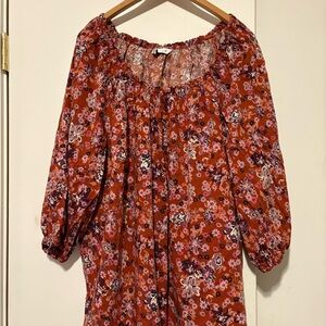 Sonoma Floral Blouse - Rust, Black, Purple beautiful and comfortable top